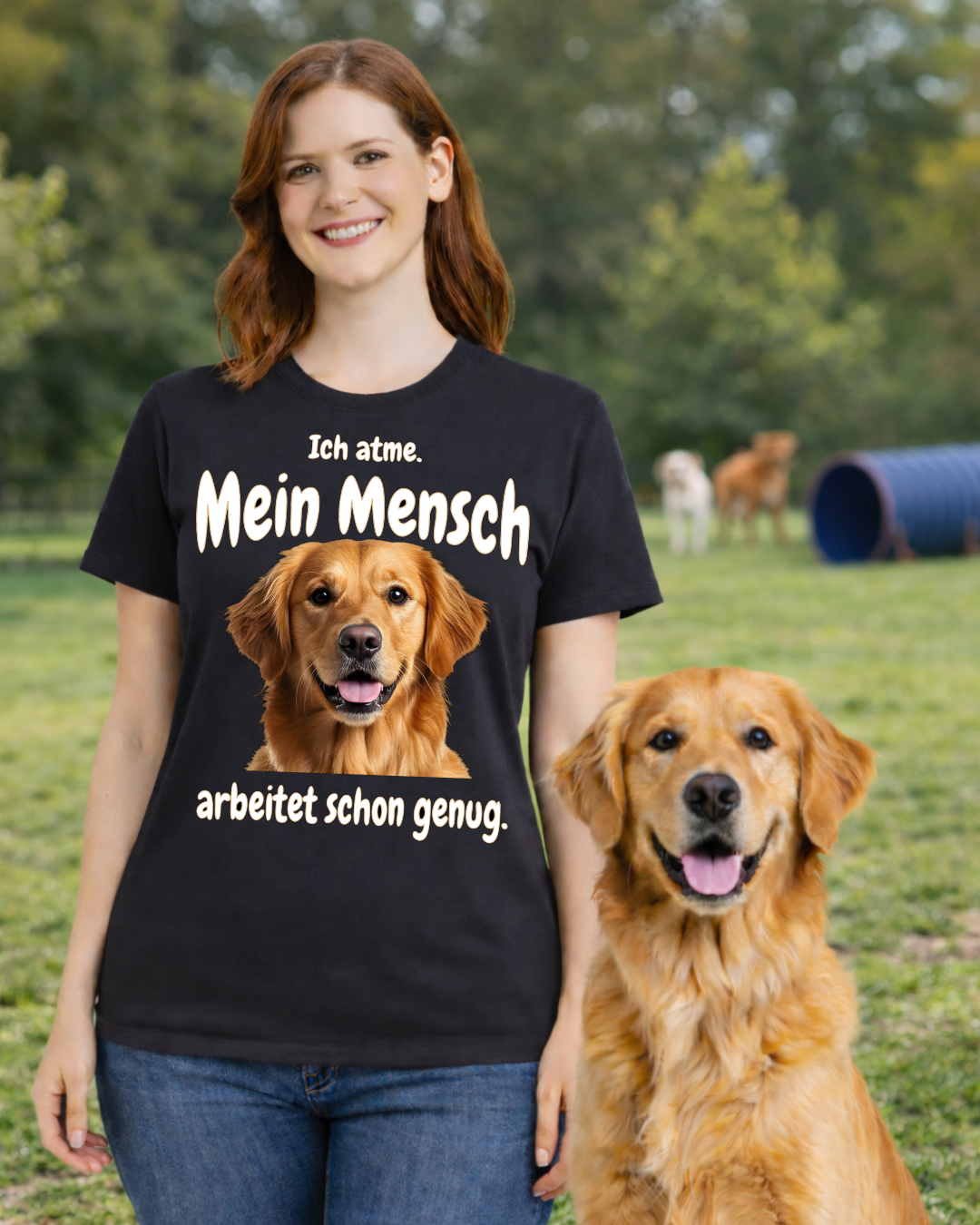 Ich atme. Mein Mensch arbeitet schon genug.